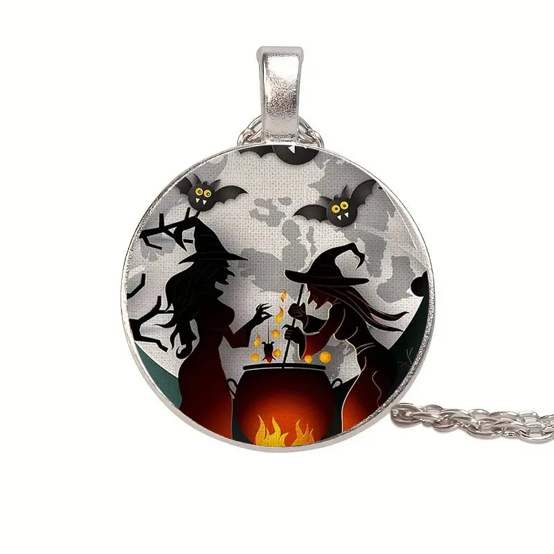 Pop Personality Creative Witch Crystal Pendant Halloween Gift Christmas