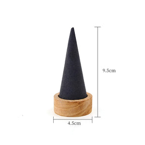Wood Jewelry Ring Display Holder Triangle Cone Jewellery Storage Gift Stand