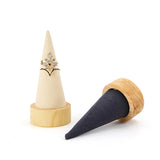 Wood Jewelry Ring Display Holder Triangle Cone Jewellery Storage Gift Stand