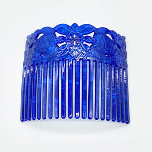 Wide Hair Combs Turtle Flower Carved Shell Combs For Ladies