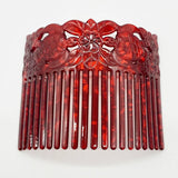 Wide Hair Combs Turtle Flower Carved Shell Combs For Ladies