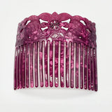 Wide Hair Combs Turtle Flower Carved Shell Combs For Ladies