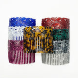 Wide Hair Combs Turtle Flower Carved Shell Combs For Ladies