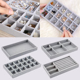 Flannel Jewelry Ring Display Organizer Box