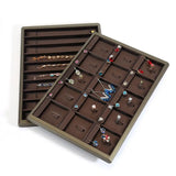Portable PU Leather Jewelry Display Organizer Box Tray Holder
