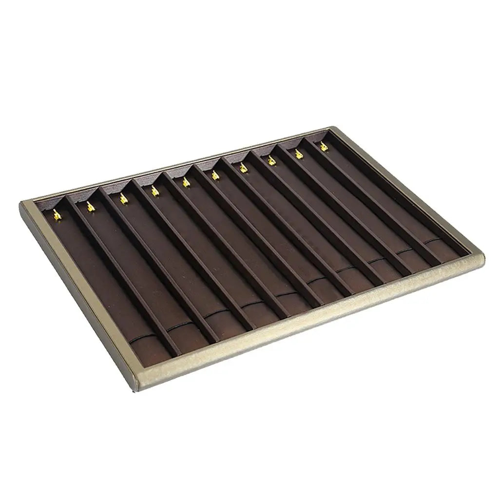Portable PU Leather Jewelry Display Organizer Box Tray Holder