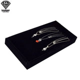Portable Velvet Jewelry Necklace Display Tray for Pendant Chain