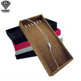 Portable Velvet Jewelry Necklace Display Tray for Pendant Chain
