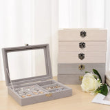 Portable Velvet Jewelry Display Organizer Box Tray Holder