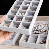 Portable Velvet Jewelry Ring Display Organizer Box Tray Holder