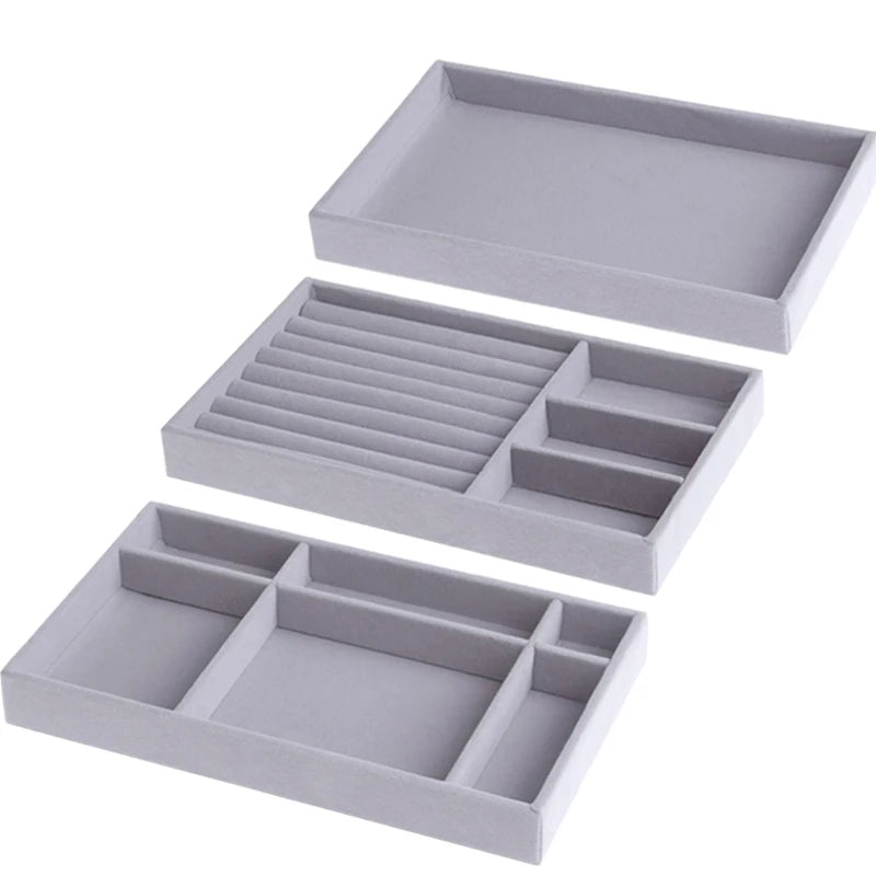 Portable Velvet Jewelry Ring Display Organizer Box Holder