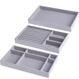 Portable Velvet Jewelry Ring Display Organizer Box Holder