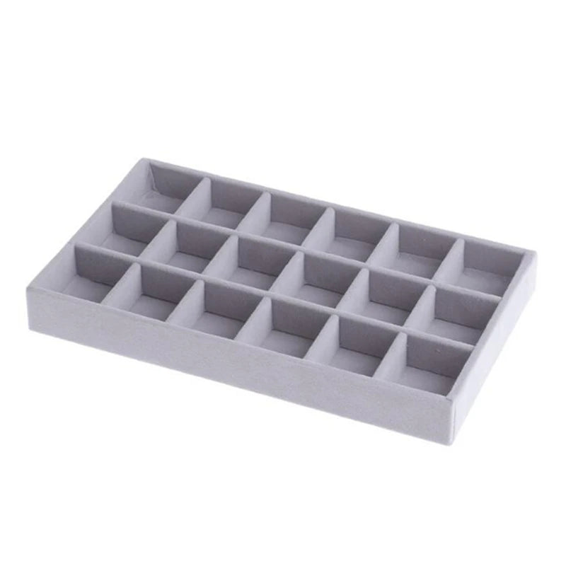 Portable Velvet Ring Display Box Organizer