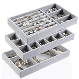 Portable Velvet Jewelry Ring Display Organizer Box Holder