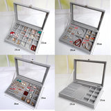 Portable Velvet Jewelry Ring Organizer Box Tray Holder Earring Storage