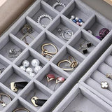 Portable Velvet Ring Display Box Organizer