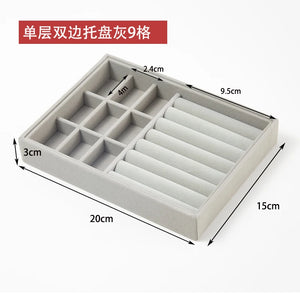 Portable Velvet Jewelry Ring Organizer Box Tray Holder Earring Storage