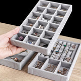 Portable Velvet Jewelry Storage Tray Ring Necklace Display Box