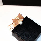 Bow Cuff Bracelet Simulation Pearl Open Bangles For Women
