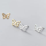 Silver Butterfly Stud Earrings for Women