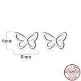 Silver Butterfly Stud Earrings for Women