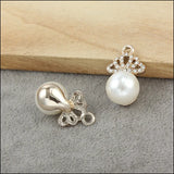 Rhinestone Crown Pearl Charms for DIY Jewelry, Necklace, Bracelet
