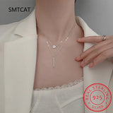 Princess Silver 925 Necklace Women Choker Accessories Rose Round Pendant Female