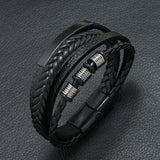 Men's Punk Leather Bracelets Multi-layer Braided Gift