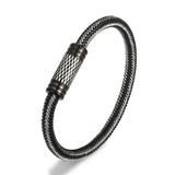 Punk Steel Wire Bracelet Stainless Steel Buckle Men Women Jewelry