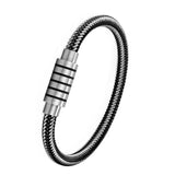 Punk Steel Wire Bracelet Stainless Steel Buckle Men Women Jewelry