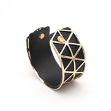 Punk Charm Leather Cuff Bracelet for Women