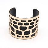 Punk Charm Leather Open Cuff Bangle Bracelet for Women