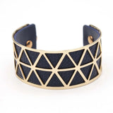 Punk Charm Leather Cuff Bracelet for Women