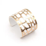 Punk Charm Leather Open Cuff Bangle Bracelet for Women