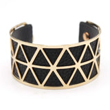 Punk Charm Leather Cuff Bracelet for Women