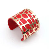 Punk Charm Leather Open Cuff Bangle Bracelet for Women