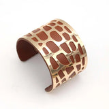 Punk Charm Leather Open Cuff Bangle Bracelet for Women