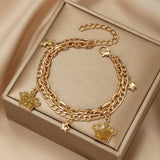 Punk Double Chain Adjustable Bracelet for Women