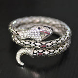 Punk Snake Cuff Bangle Bracelet Men Women Rhinestone Jewelry
