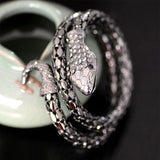 Punk Snake Cuff Bangle Bracelet Men Women Rhinestone Jewelry