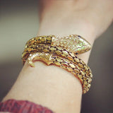Punk Snake Cuff Bangle Bracelet Men Women Rhinestone Jewelry