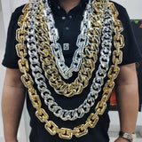 Men's Punk Thick Chain Acrylic Necklace Waist Bag Chain