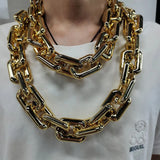 Men's Punk Thick Chain Acrylic Necklace Waist Bag Chain