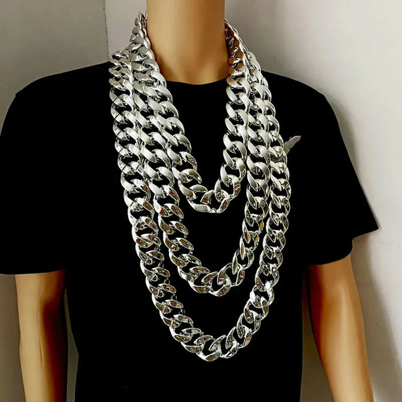 Men's Punk Thick Chain Acrylic Necklace Waist Bag Chain