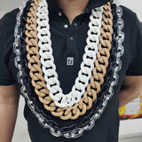 Men's Punk Thick Chain Acrylic Necklace Waist Bag Chain