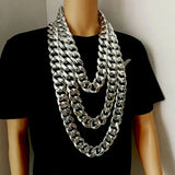 Men's Punk Thick Chain Acrylic Necklace Waist Bag Chain