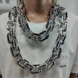 Men's Punk Thick Chain Acrylic Necklace Waist Bag Chain