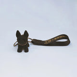 French Bulldog Keychain PU Leather Dog Keychains for Women Bag Pendant