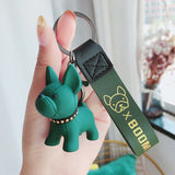 French Bulldog Keychain PU Leather Dog Keychains for Women Bag Pendant