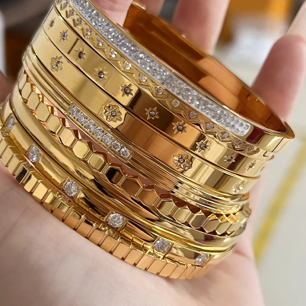 Punk Bangles Stainless Steel Bracelets Bohemian Jewelry Gift
